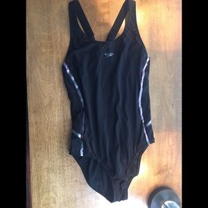 Speedo open back holographic detail one piece
